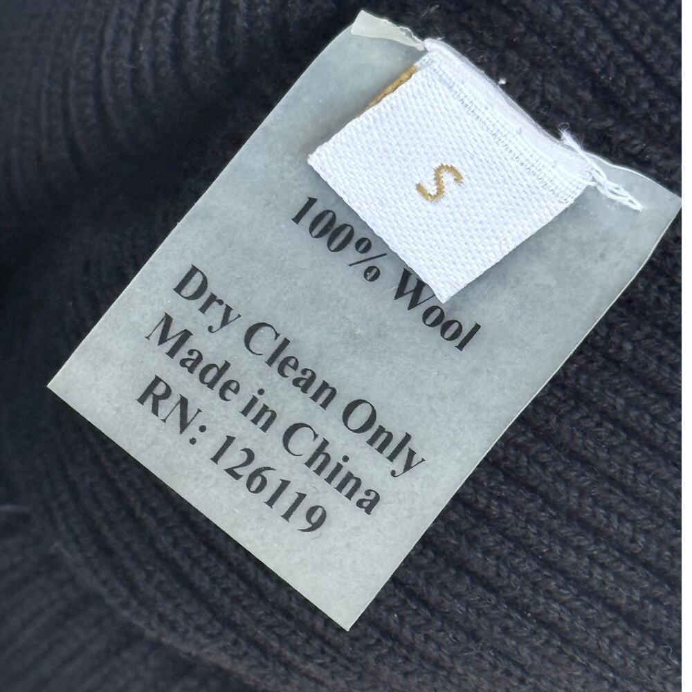 VICTOR GLEMAUD 100% wool thick ribbed black off shoulder mini cocktail dress - Picture 8 of 10